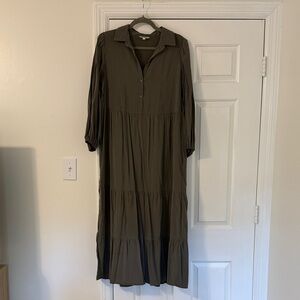 Max Studio Olive Long Sleeve Dress